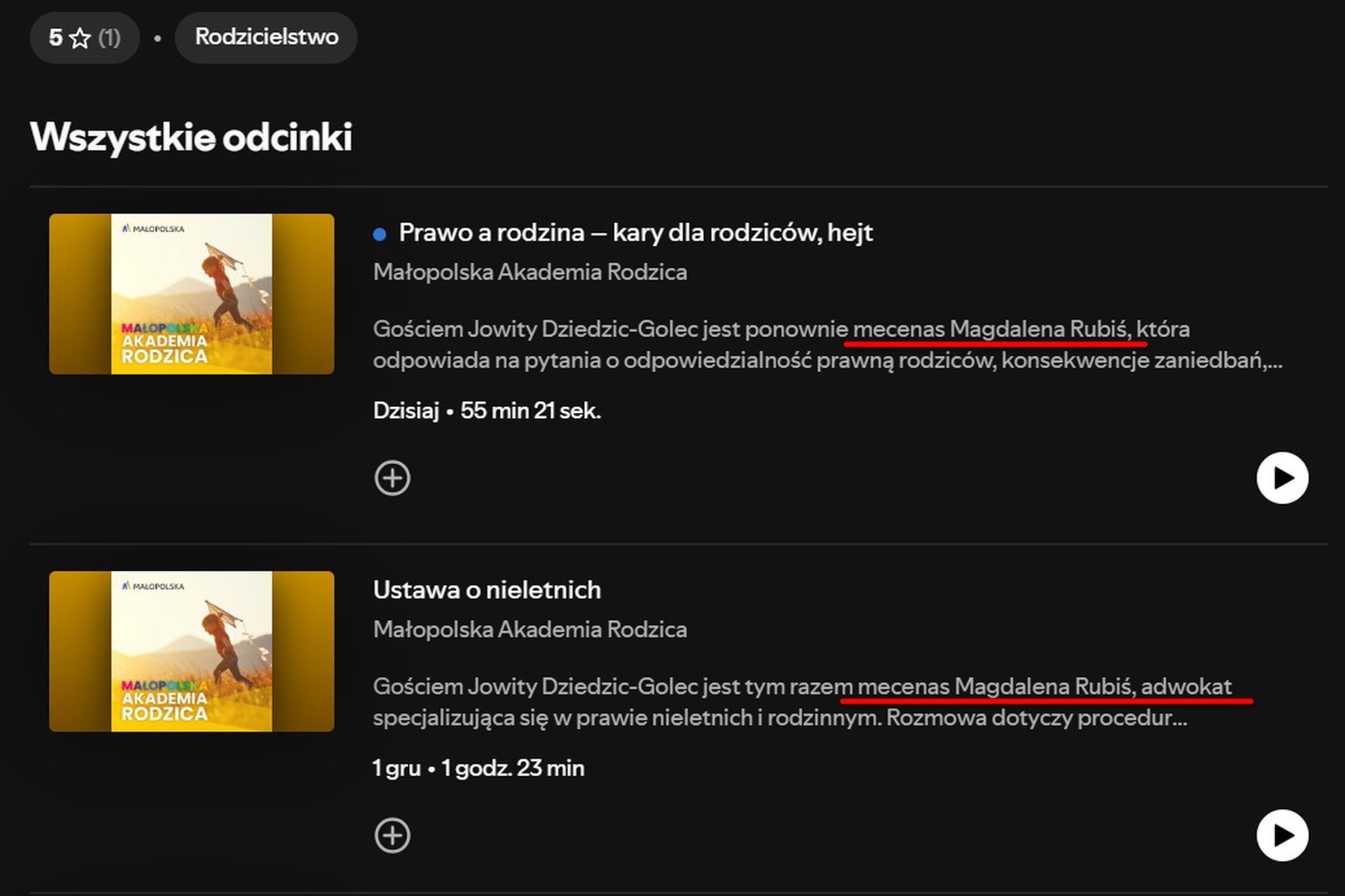 Rozmowy o odpowiedzialności rodzicielskiej i cyberprzemocy w ramach Małopolskiej Akademii Rodzica (Podcasty RMF FM)